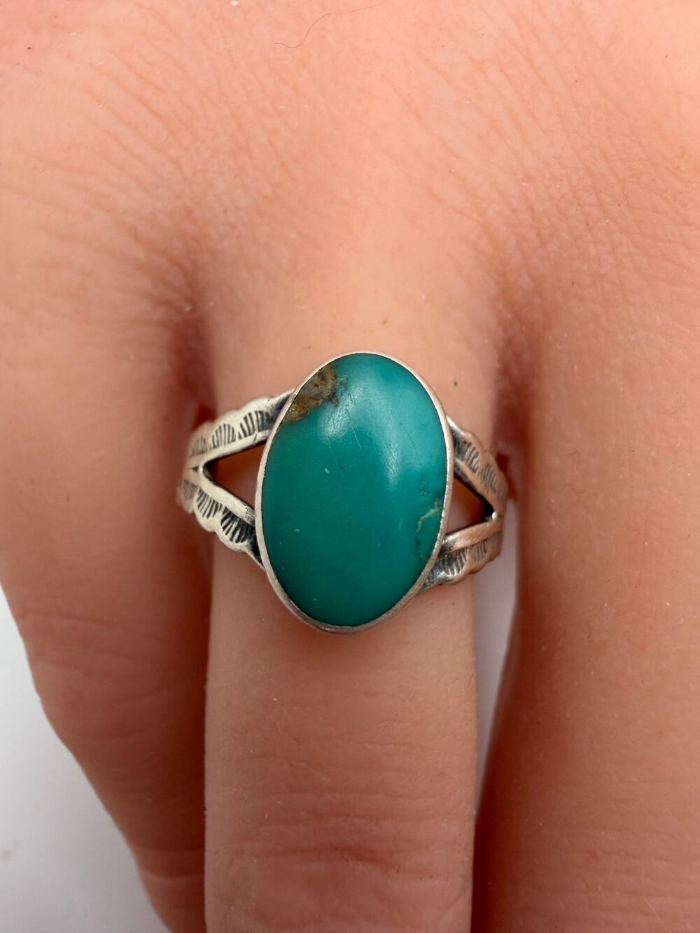1930s era Pacific Jewelry Old Pawn Sterling Silver Vintage Turquoise ring